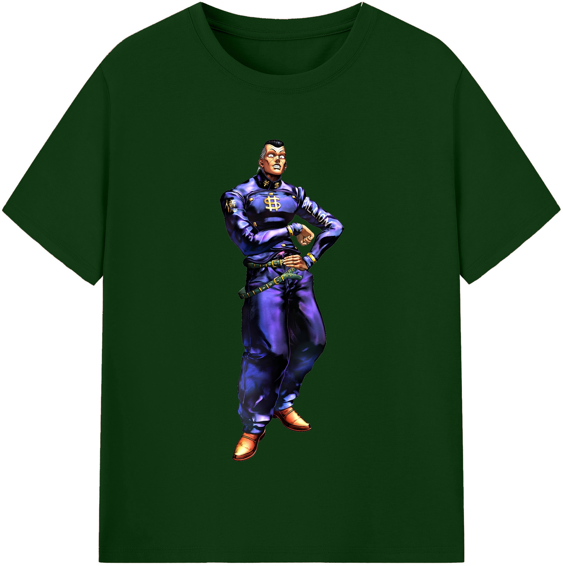 （画像用） ジョジョの奇妙な冒険 虹村億泰 にじむら おくやす JoJo's Bizarre Adventure Nijimura Okuyasu 綿100％半袖Tシャツ（フロントプリント）